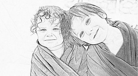 Deux serviettes et un billet de 10