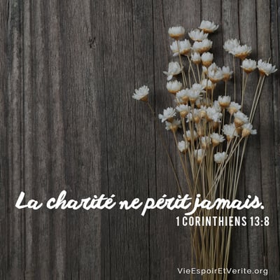 L’amour ne périt jamais. Les prophéties seront abolies, les langues cesseront, la connaissance sera abolie.
