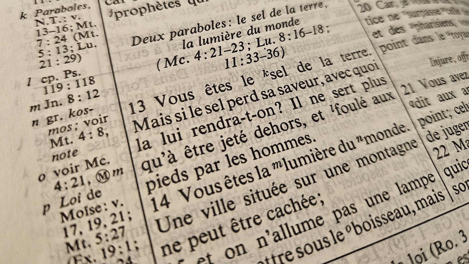 Vous êtes le sel de la terre